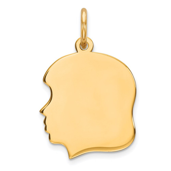 Gold-Plated Sterling Silver Engravable Girl Polished Disc Charm QM355G/35