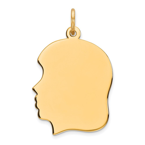 Gold-Plated Sterling Silver Engravable Girl Polished Disc Charm QM361G/27