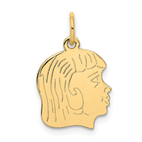 14k Yellow Gold Girl Head Charm XM95/18