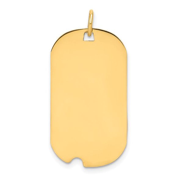 14k Yellow Gold Plain .009 Gauge Engravable Dog Tag w/Notch Disc Charm XM562/09