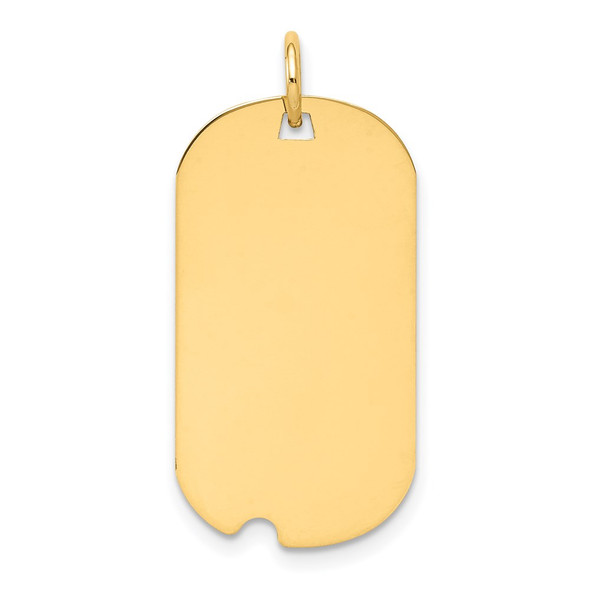 14k Yellow Gold Plain .013 Gauge Engravable Dog Tag w/Notch Disc Charm XM560/13