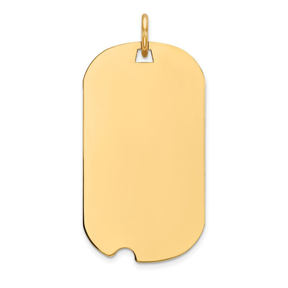 14k Yellow Gold Plain .011 Gauge Engravable Dog Tag w/Notch Disc Charm XM561/11