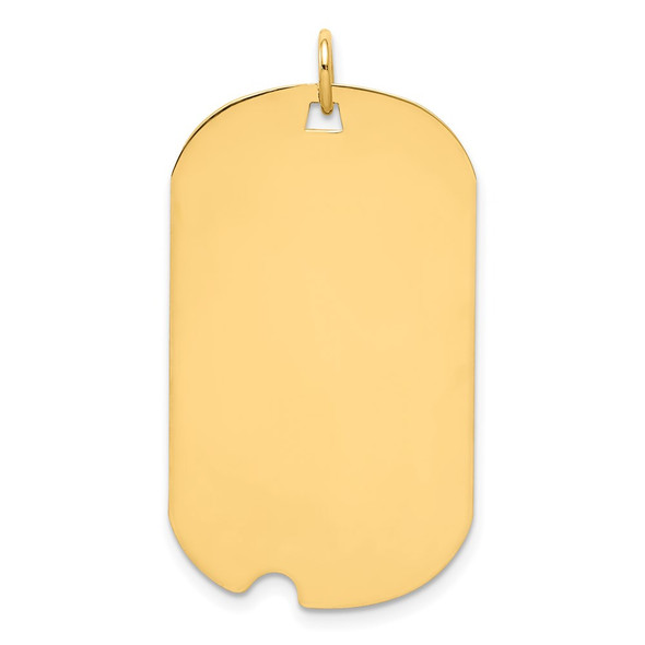 14k Yellow Gold Plain .013 Gauge Engravable Dog Tag w/Notch Disc Charm XM563/13