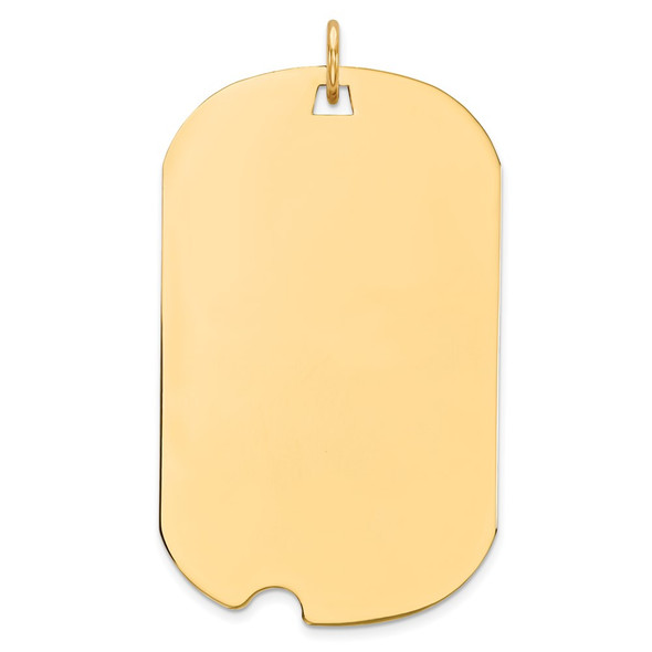 14k Yellow Gold Plain .027 Gauge Engravable Dog Tag w/Notch Disc Charm XM564/27