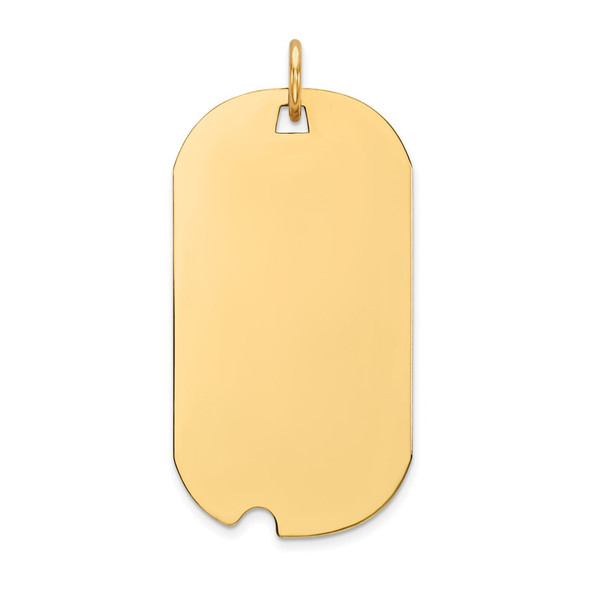 14k Yellow Gold Plain .011 Gauge Engravable Dog Tag w/Notch Disc Charm XM547/11