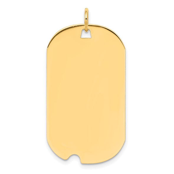14k Yellow Gold Plain .013 Gauge Engravable Dog Tag w/Notch Disc Charm XM541/13