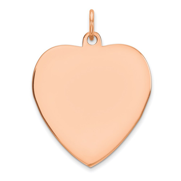 Pink Sterling Silver Engraveable Heart Polished Front/Satin Back Disc Charm 9327