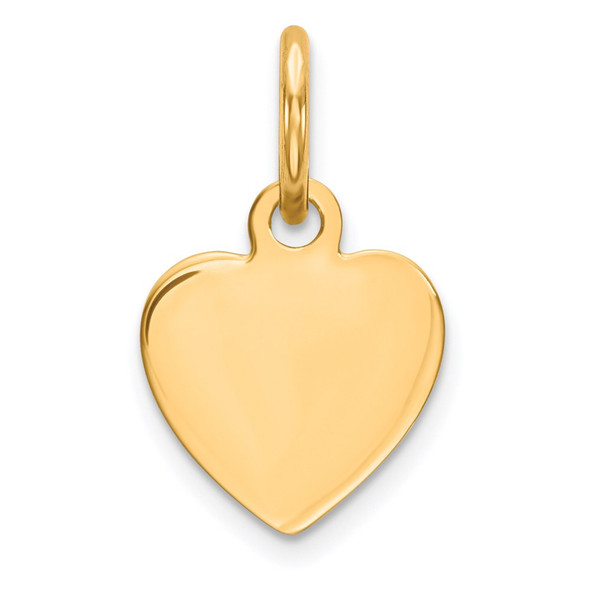 Gold-Plated Sterling Silver Engravable Heart Polished Disc Charm QM388G/27