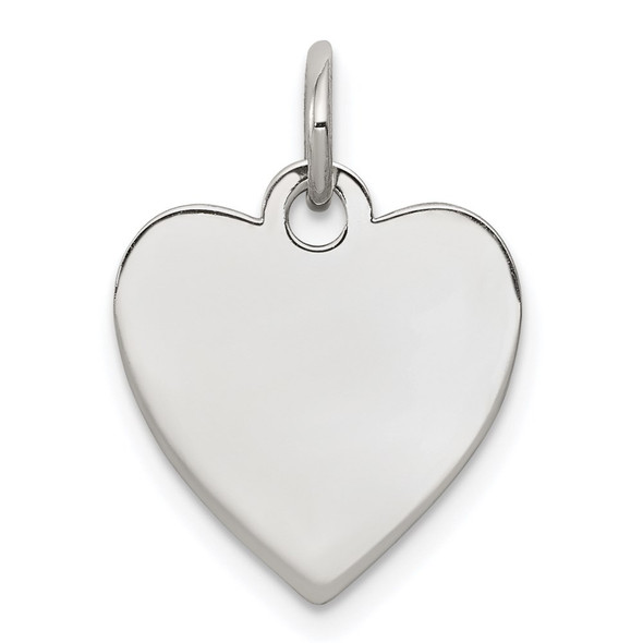 Sterling Silver Engravable Heart Polished Front/Satin Back Disc Charm QM390/18