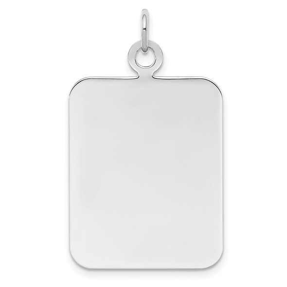 Sterling Silver Engraveable Rectangle Polished Front/Back Disc Charm