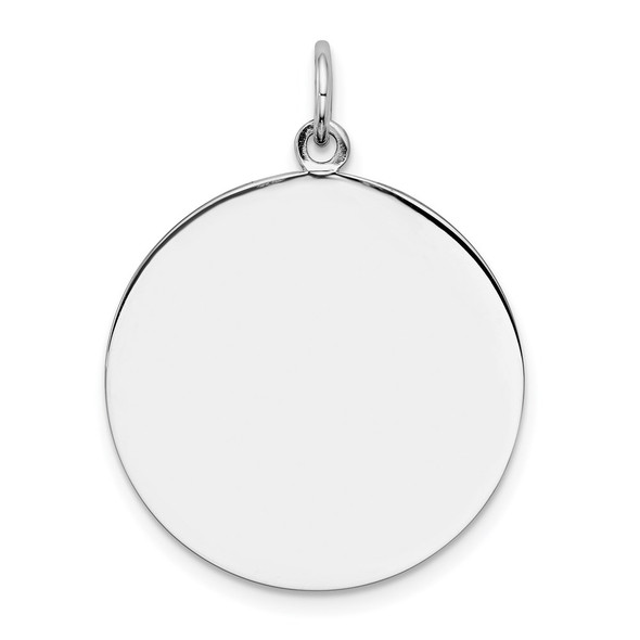 Sterling Silver Engraveable Round Polished Front/Satin Back Disc Charm