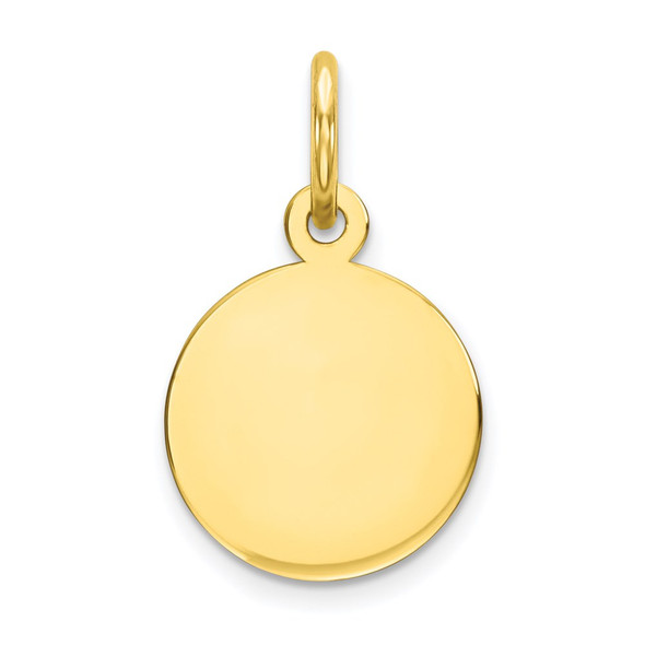 10k Yellow Gold Plain .018 Gauge Circular Engravable Disc Charm 10XM134/18