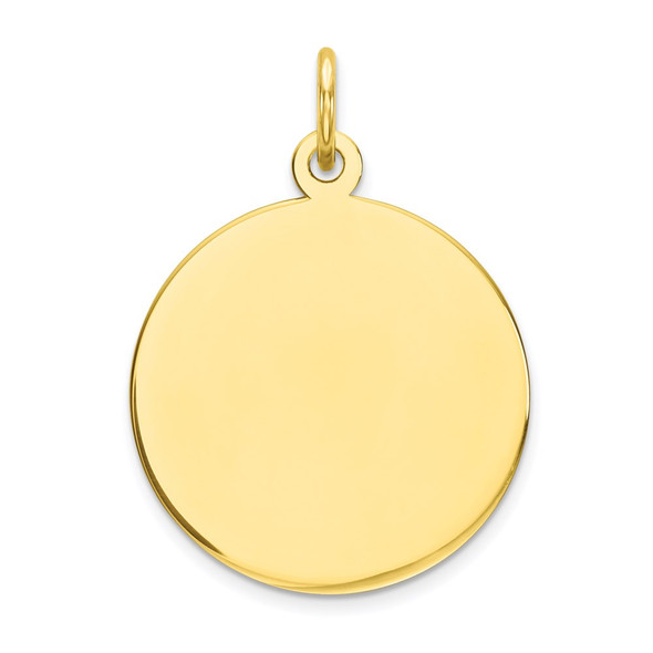 10k Yellow Gold Plain .018 Gauge Circular Engravable Disc Charm 10XM136/18