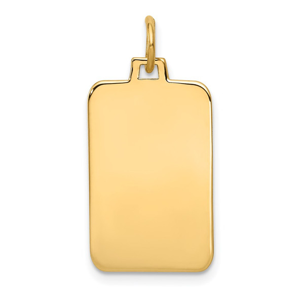 14k Yellow Gold Plain .013 Gauge Engravable Rectangular Disc Charm XM291/13