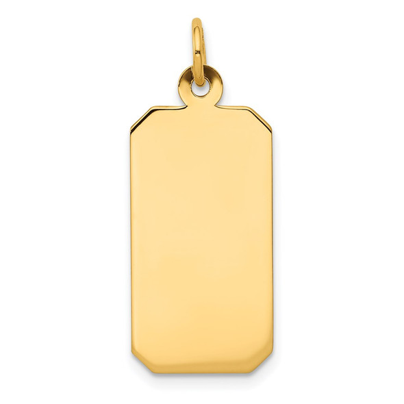 14k Yellow Gold Plain .013 Gauge Engravable Rectangular Disc Charm XM293/13