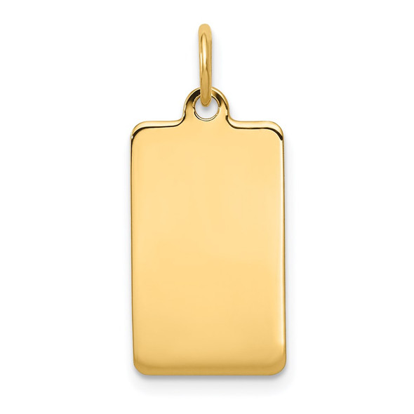 14k Yellow Gold Plain .027 Gauge Rectangular Engravable Disc Charm XM286/27