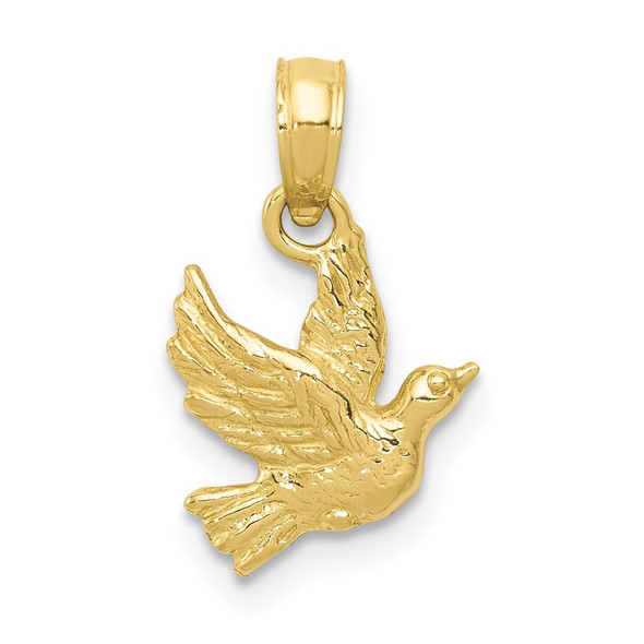 10k Yellow Gold Flying Dove Pendant