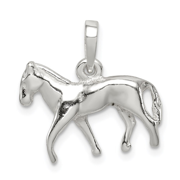 Sterling Silver Polished Horse Pendant QC7840