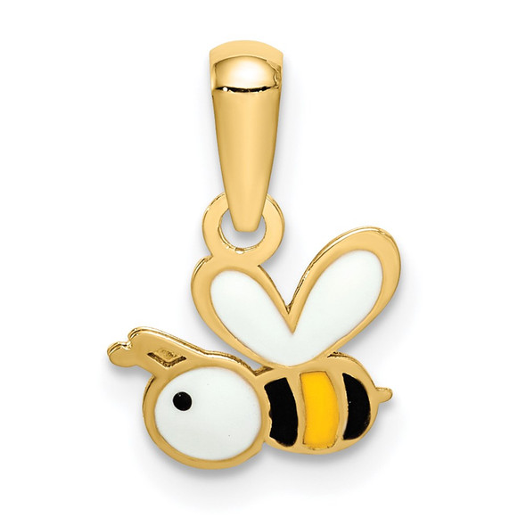 14k Yellow Gold Enamel Bumble Bee Pendant