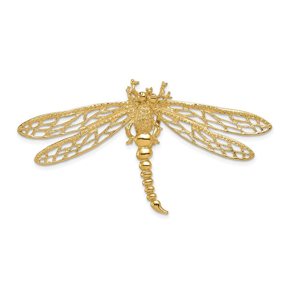 14k Yellow Gold Cut-Out Dragonfly Slide