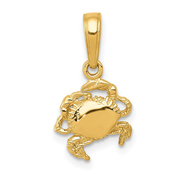 14k Yellow Gold Crab Pendant K2988