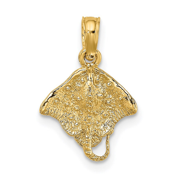 14k Yellow Gold 2-D Stingray Pendant K7624