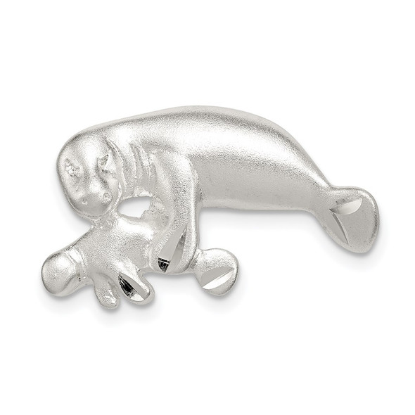 Sterling Silver Manatee w/Baby Pendant