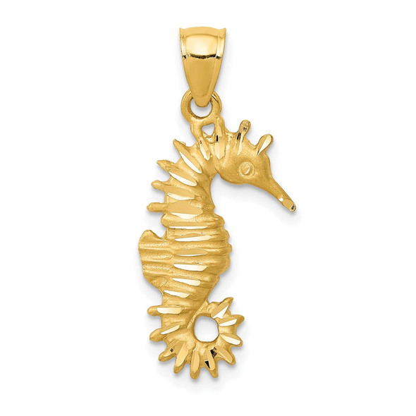 14k Yellow Gold Seahorse Pendant K2980