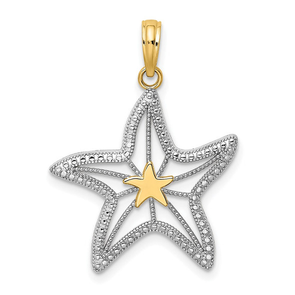 14k Yellow Gold Beaded Starfish Pendant K7986 - Wellness Marketer