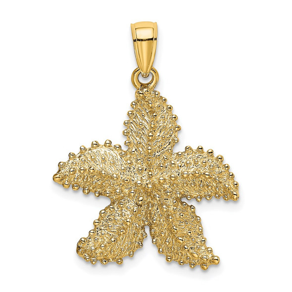 14k Yellow Gold Beaded Starfish Pendant K8066