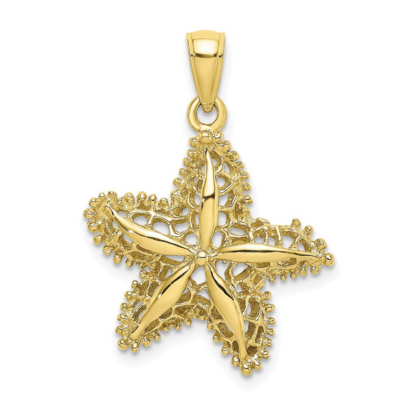 10k Yellow Gold Starfish Filigree Pendant