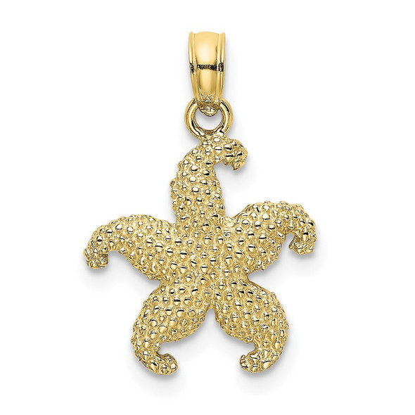 10k Yellow Gold Puffed Starfish Pendant