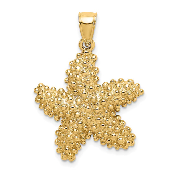 14k Yellow Gold Beaded Starfish Pendant K7986