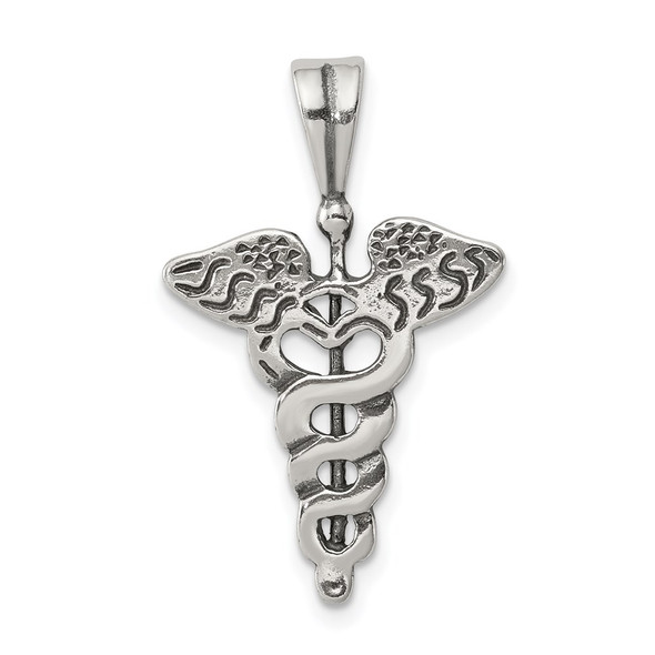 Sterling Silver Caduceus Pendant QC1634