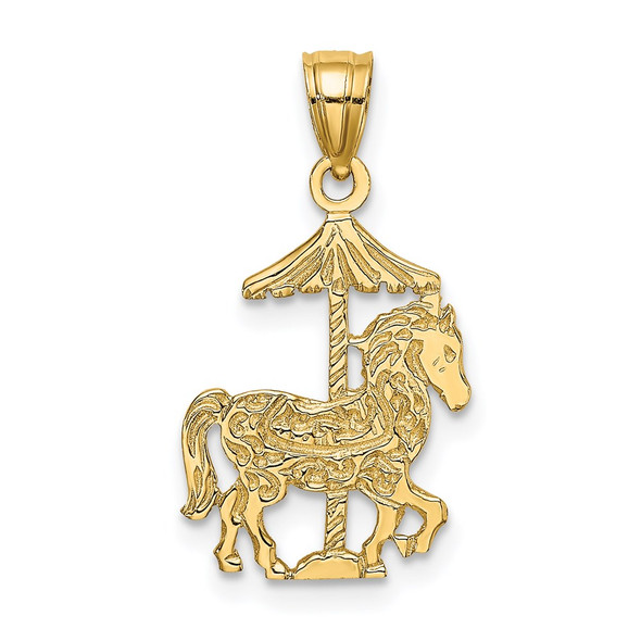 14k Yellow Gold Carousel Horse Pendant K6436