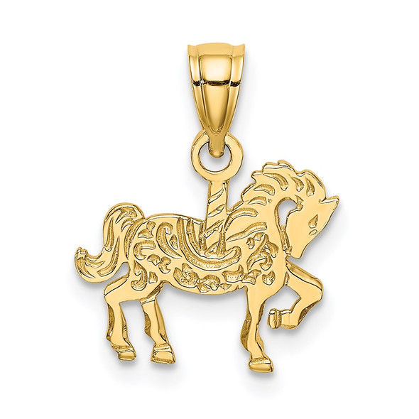 14k Yellow Gold Carousel Horse Pendant K6576