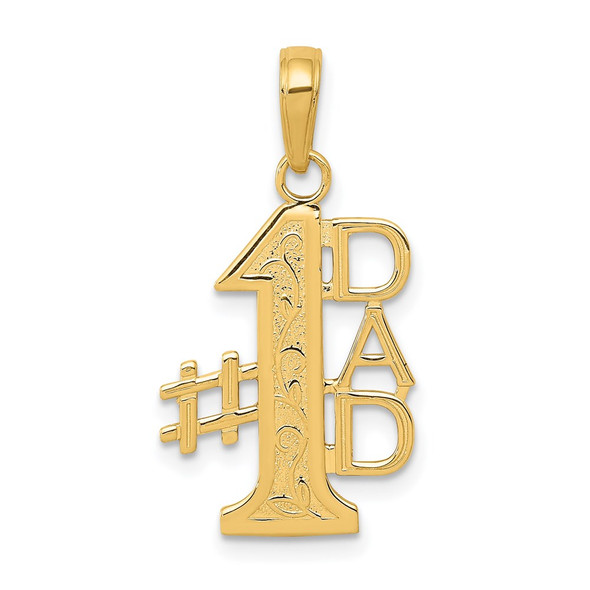 14k Yellow Gold #1 Dad Pendant K4734 - Wellness Marketer Jewelry