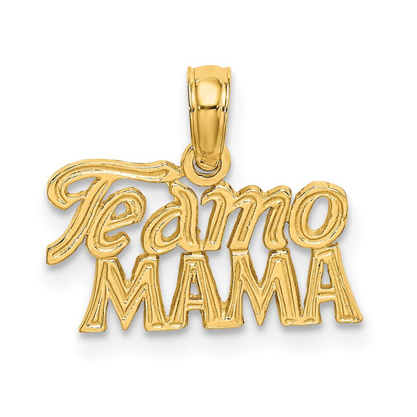 14k Yellow Gold Te Amo Mama Pendant