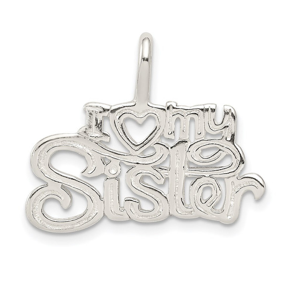 Sterling Silver I (Heart) My Sister Pendant