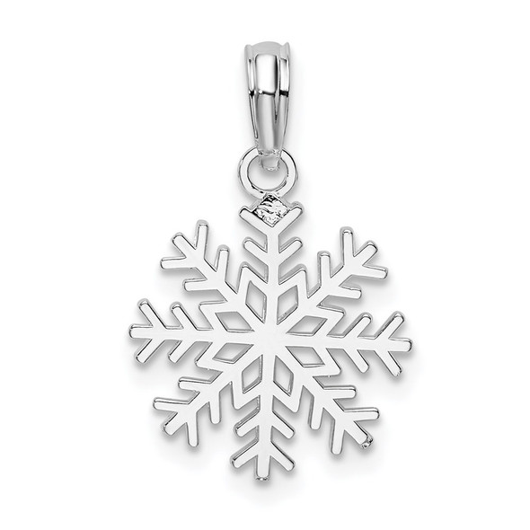 Sterling Silver Polished Cut-out Snowflake Pendant