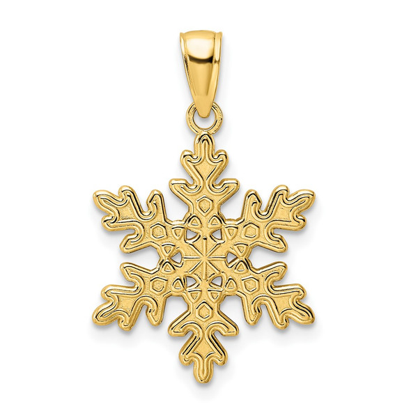 14k Yellow Gold Polished Snowflake Pendant K9865