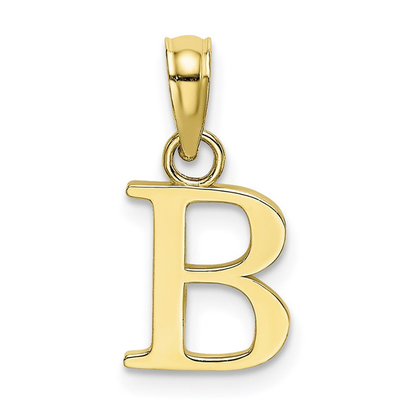 10k Yellow Gold Polished B Block Initial Pendant