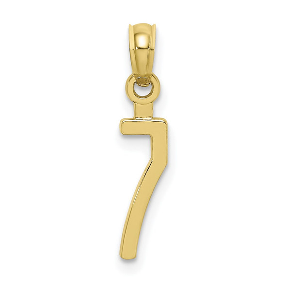 10k Yellow Gold Number 7 Block Pendant