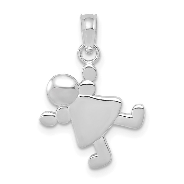 14k White Gold Little Girl Pendant