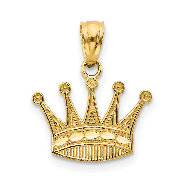 14k Yellow Gold Crown Pendant