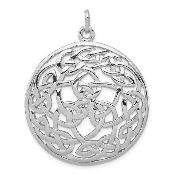 Sterling Silver Rhodium-plated Polished Celtic Pendant QC8670