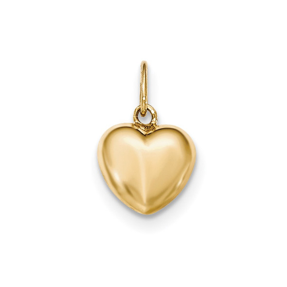 14k Yellow Gold Polished 3-D Puffed Heart Pendant YC1212