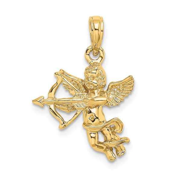 14k Yellow Gold Cupid w/Bow and Arrow Pendant