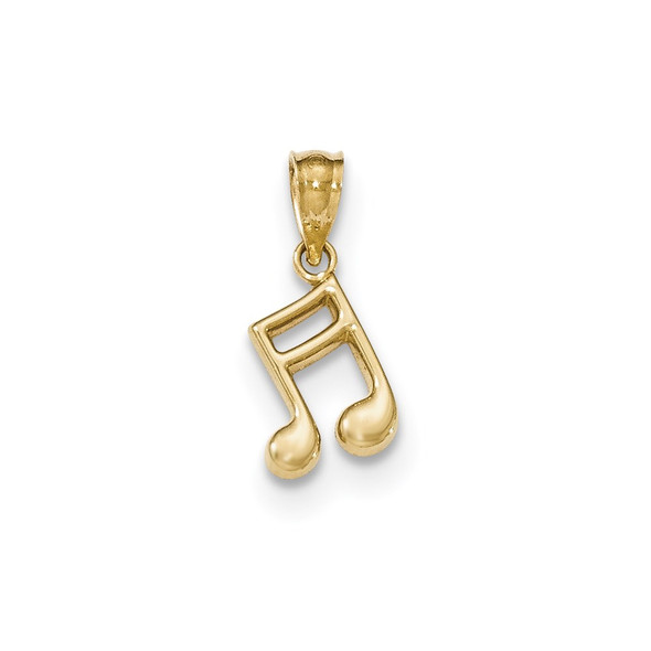 14k Yellow Gold Polished Music Note Pendant YC1260