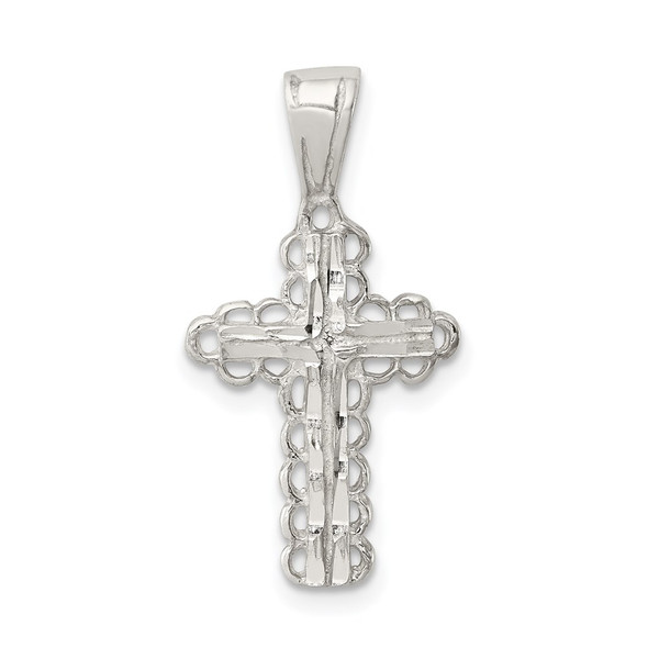 Sterling Silver Budded Cross Pendant QC1868